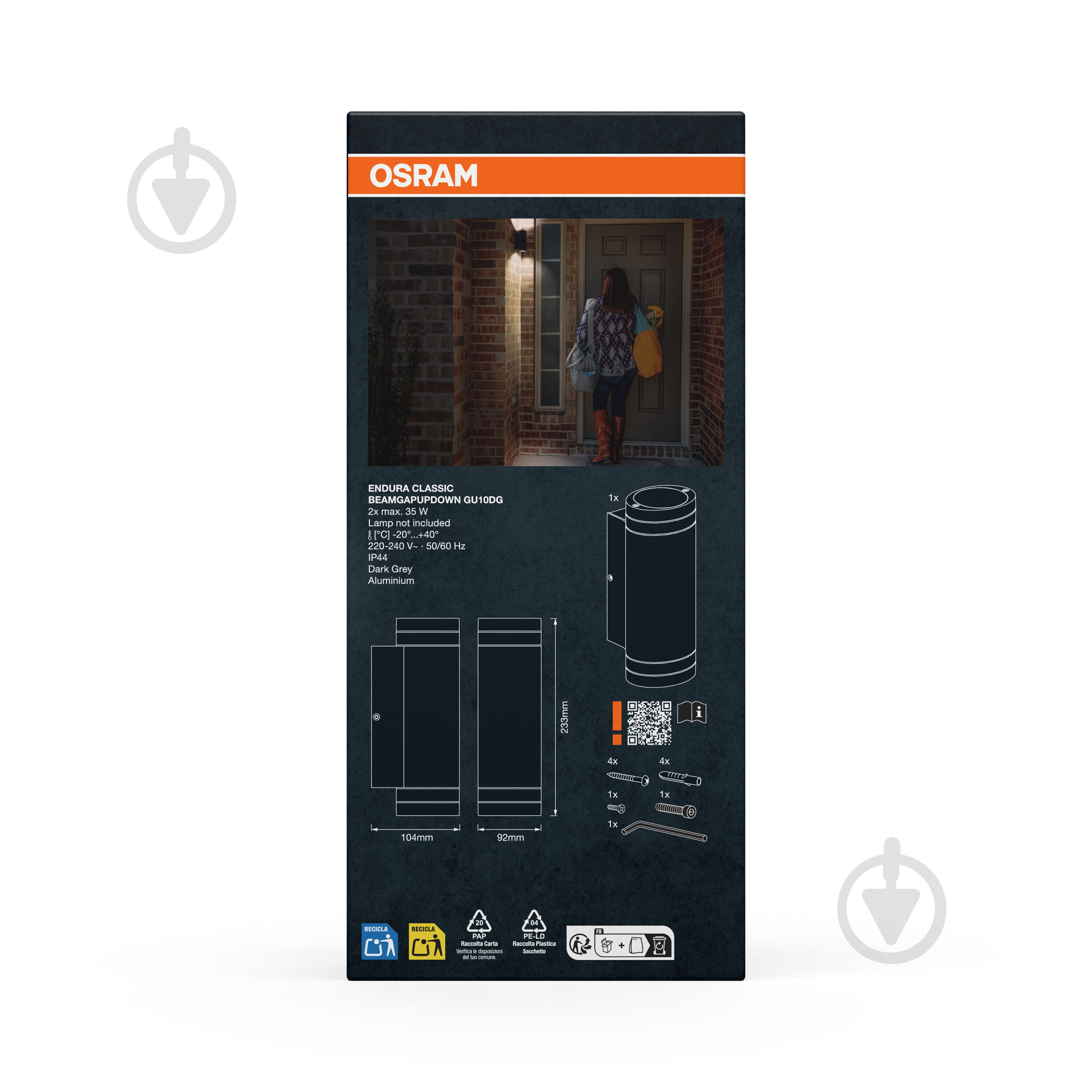 Бра Osram Endura Classic Beam Gap Wall Updown GU10 IP44 темно-сірий - фото 9