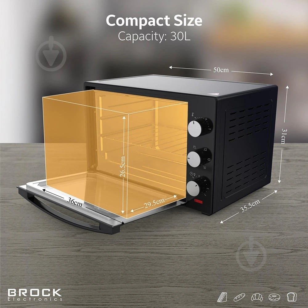 Электрическая печь Brock TO 3001 BK - фото 9