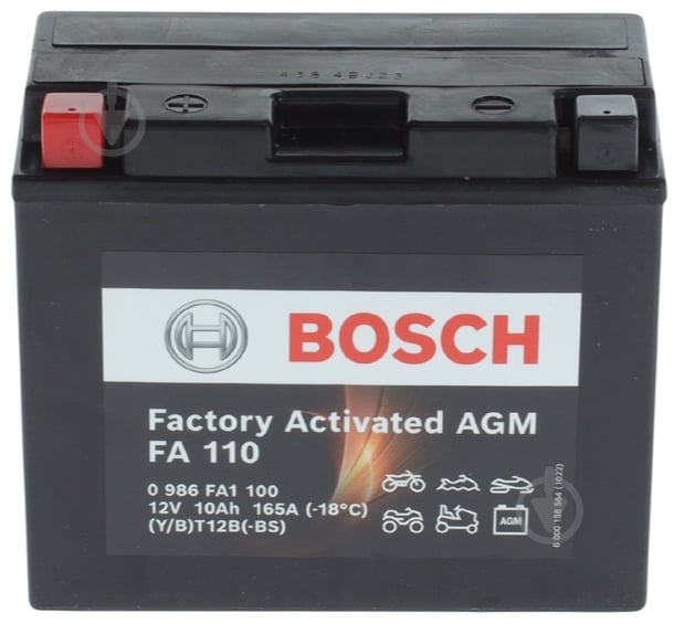Аккумулятор автомобильный Bosch 10Ah 165A 12V «+» слева (BO0986FA1100) - фото 1