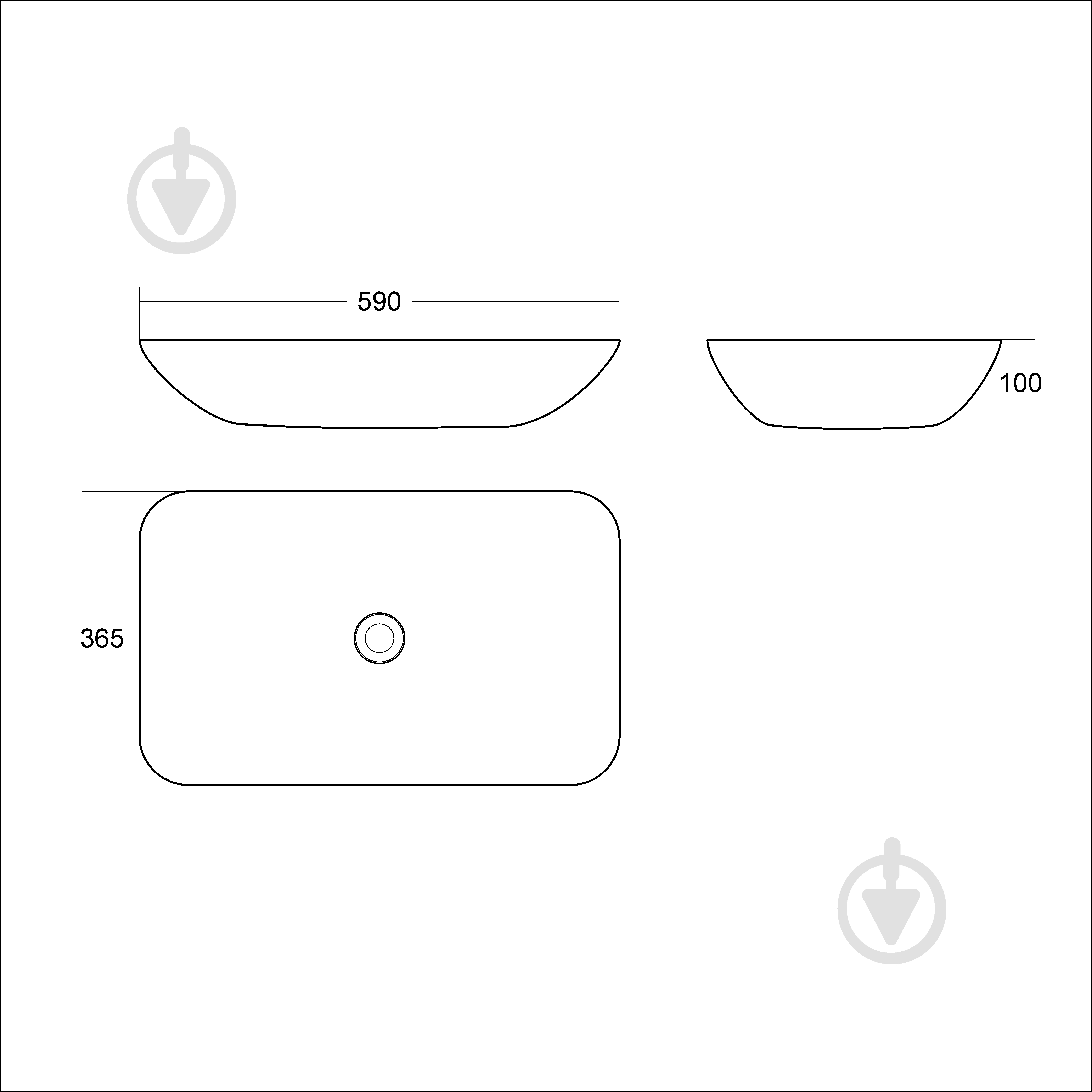 Умивальник Helmken 54059000 прямокутний 59 см, білий - фото 5 Умивальник Helmken 54059000 прямокутний 59 см, білий - фото 5
