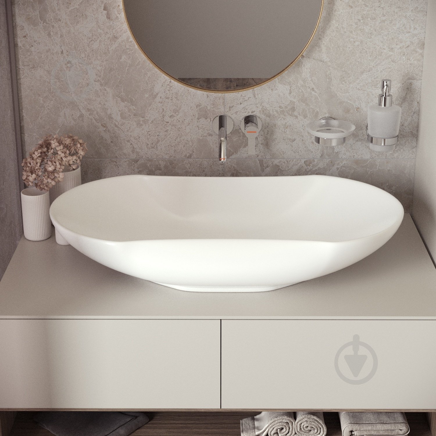 Умывальник Helmken 57066000 овальный 66 см, белый - фото 8