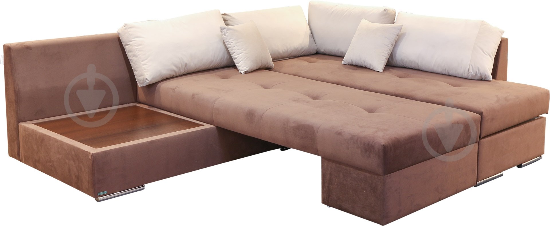 Диван угловой Embawood Дейли правый коричневыйбежевый 2950x2150x835 мм - фото 3