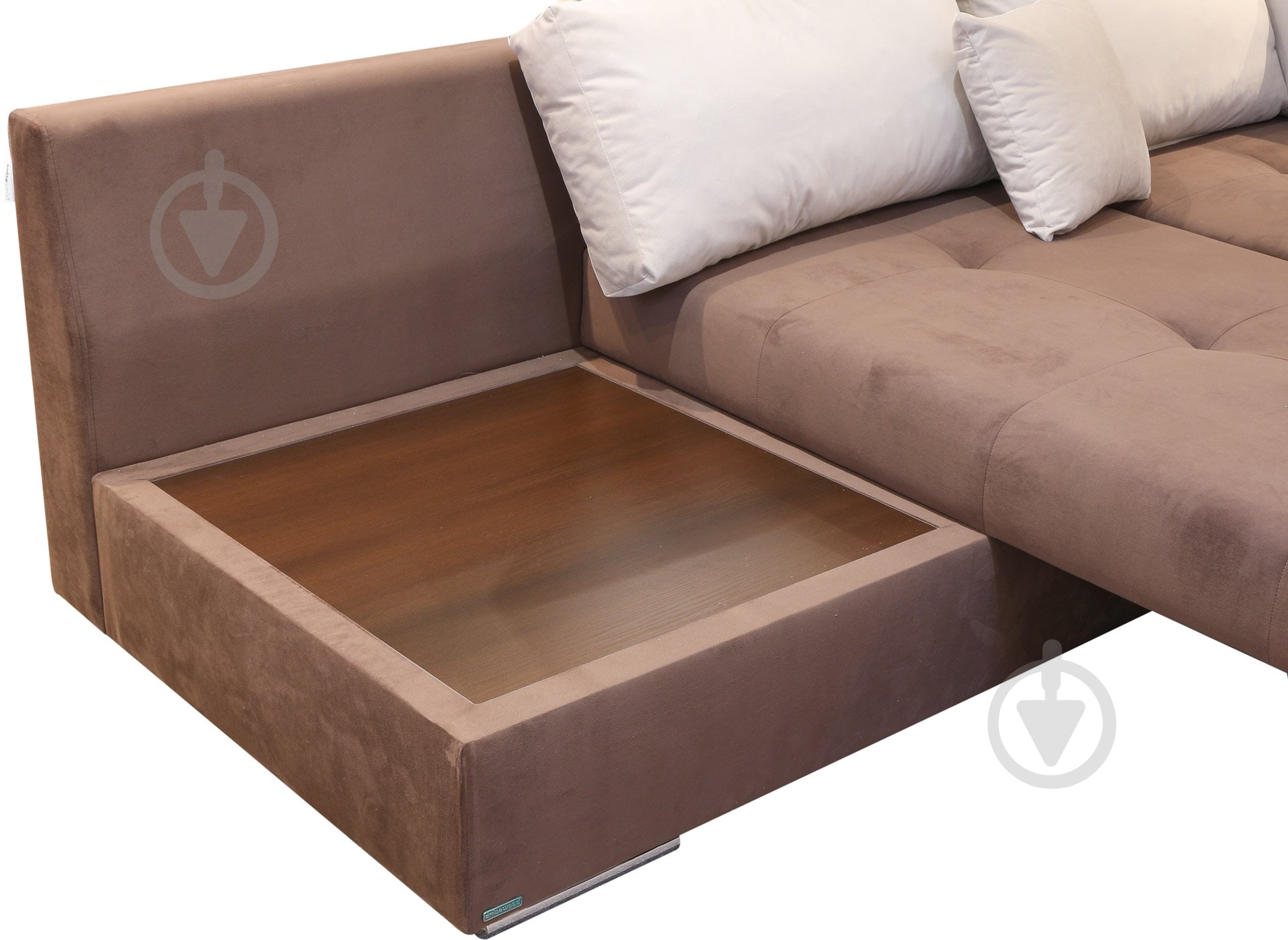 Диван угловой Embawood Дейли правый коричневыйбежевый 2950x2150x835 мм - фото 4