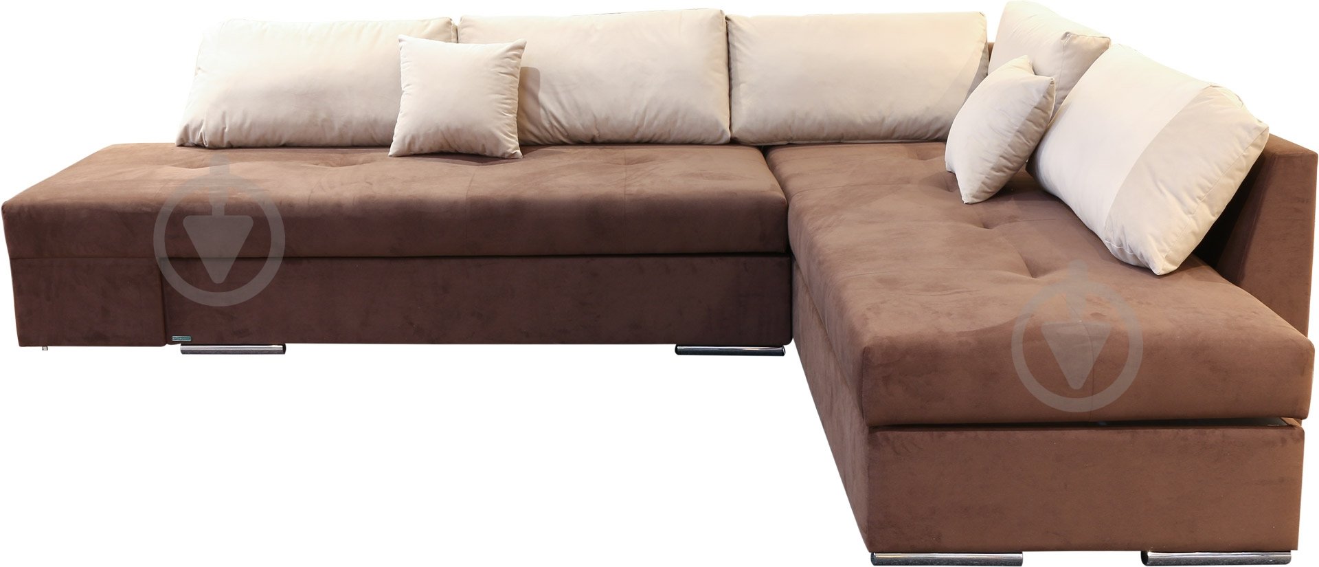 Диван угловой Embawood Дейли правый коричневыйбежевый 2950x2150x835 мм - фото 1