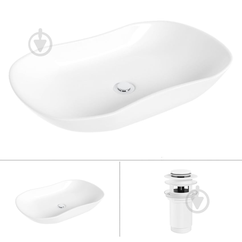 Умывальник Helmken 57066000 2 в 1: овальный 66 см с донным клапаном Сlick-clack, белый матовый - фото 1 Умывальник Helmken 57066000 2 в 1: овальный 66 см с донным клапаном Сlick-clack, белый матовый - фото 1