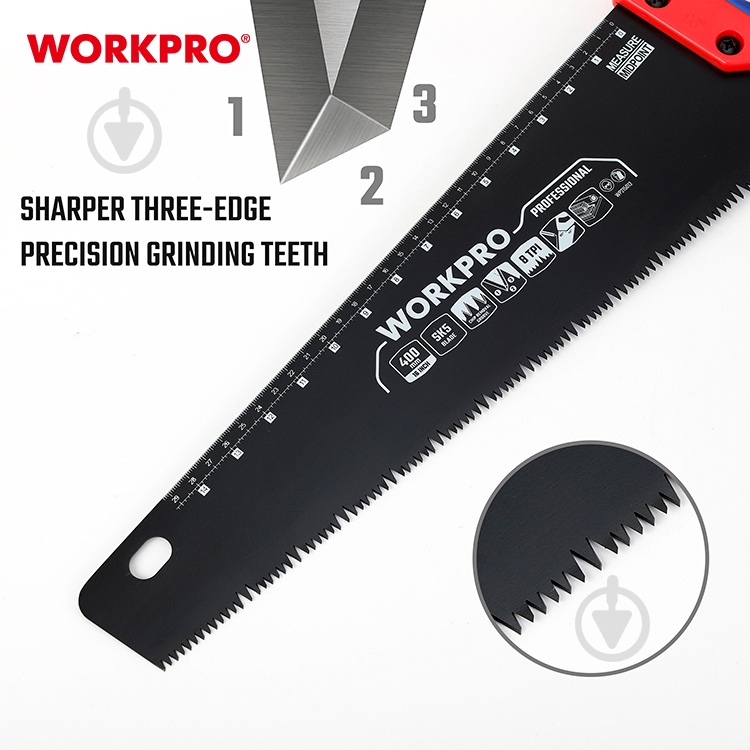 Пила по дереву 400 мм WORKPRO WP215013 - фото 4 Пила по дереву 400 мм WORKPRO WP215013 - фото 4