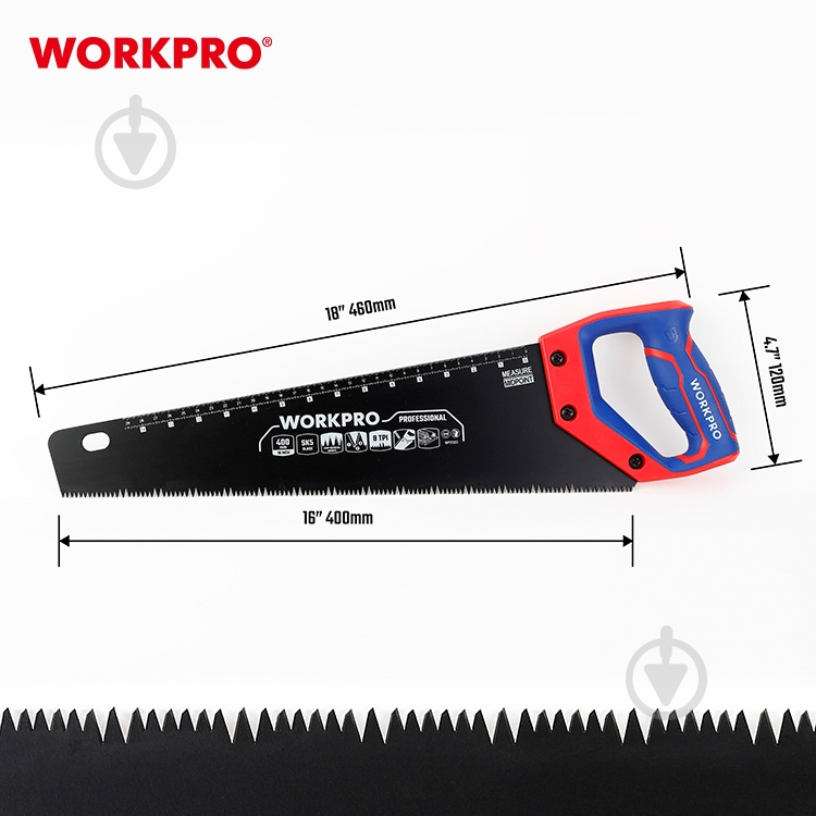 Пила по дереву 400 мм WORKPRO WP215013 - фото 2 Пила по дереву 400 мм WORKPRO WP215013 - фото 2