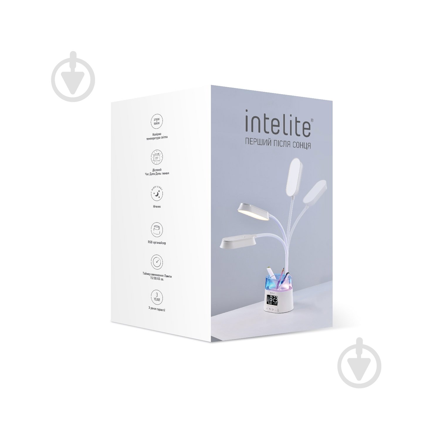 Настільна лампа офісна Intelite Desk Lamp WH RGB Pen holder Calendar 10 Вт білий 1-IDL-10W-RGBPen - фото 4