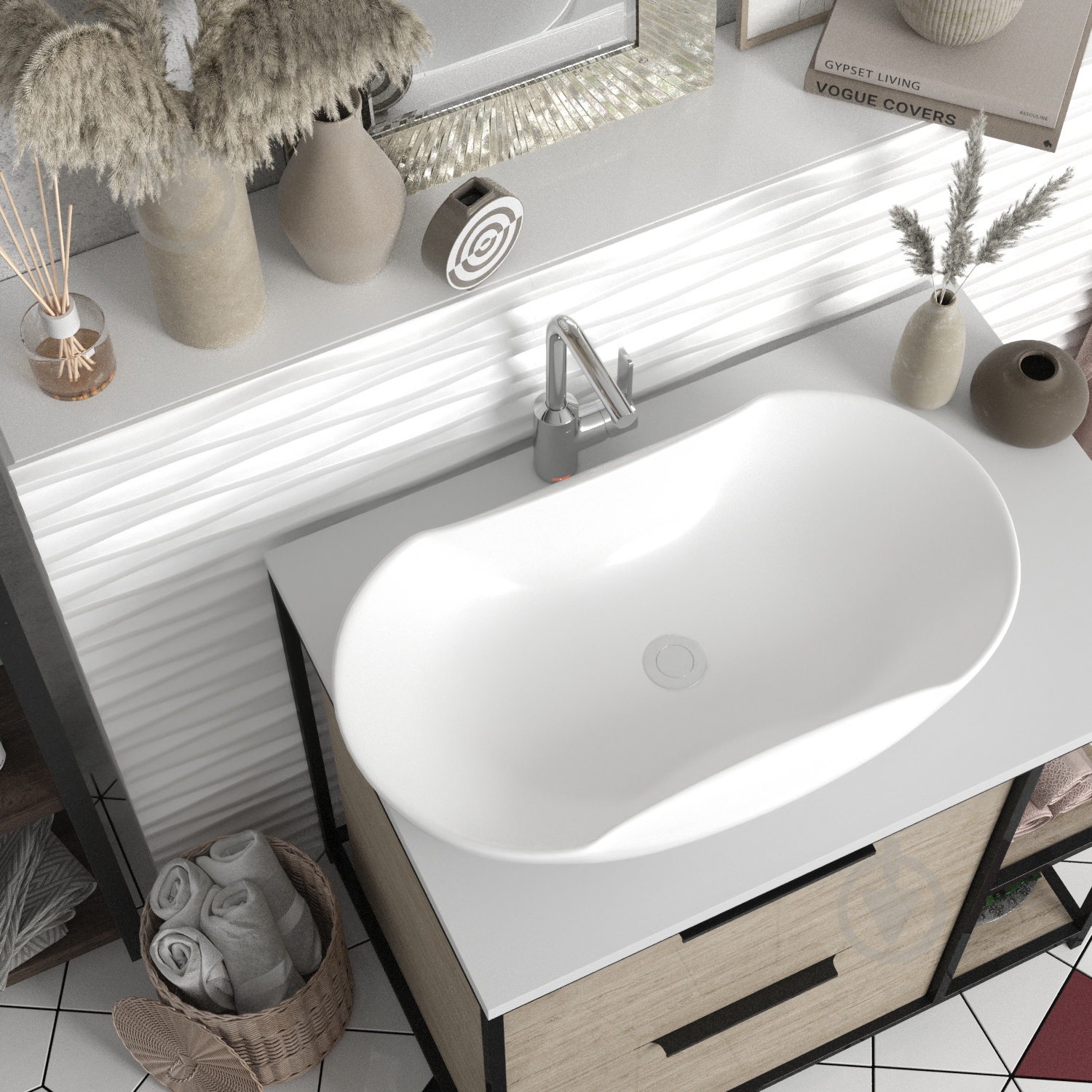 Умывальник Helmken 57066000 3 в 1: овальный 66 см, с сифоном и донным клапаном Сlick-clack, черный матовый - фото 11 Умывальник Helmken 57066000 3 в 1: овальный 66 см, с сифоном и донным клапаном Сlick-clack, черный матовый - фото 11