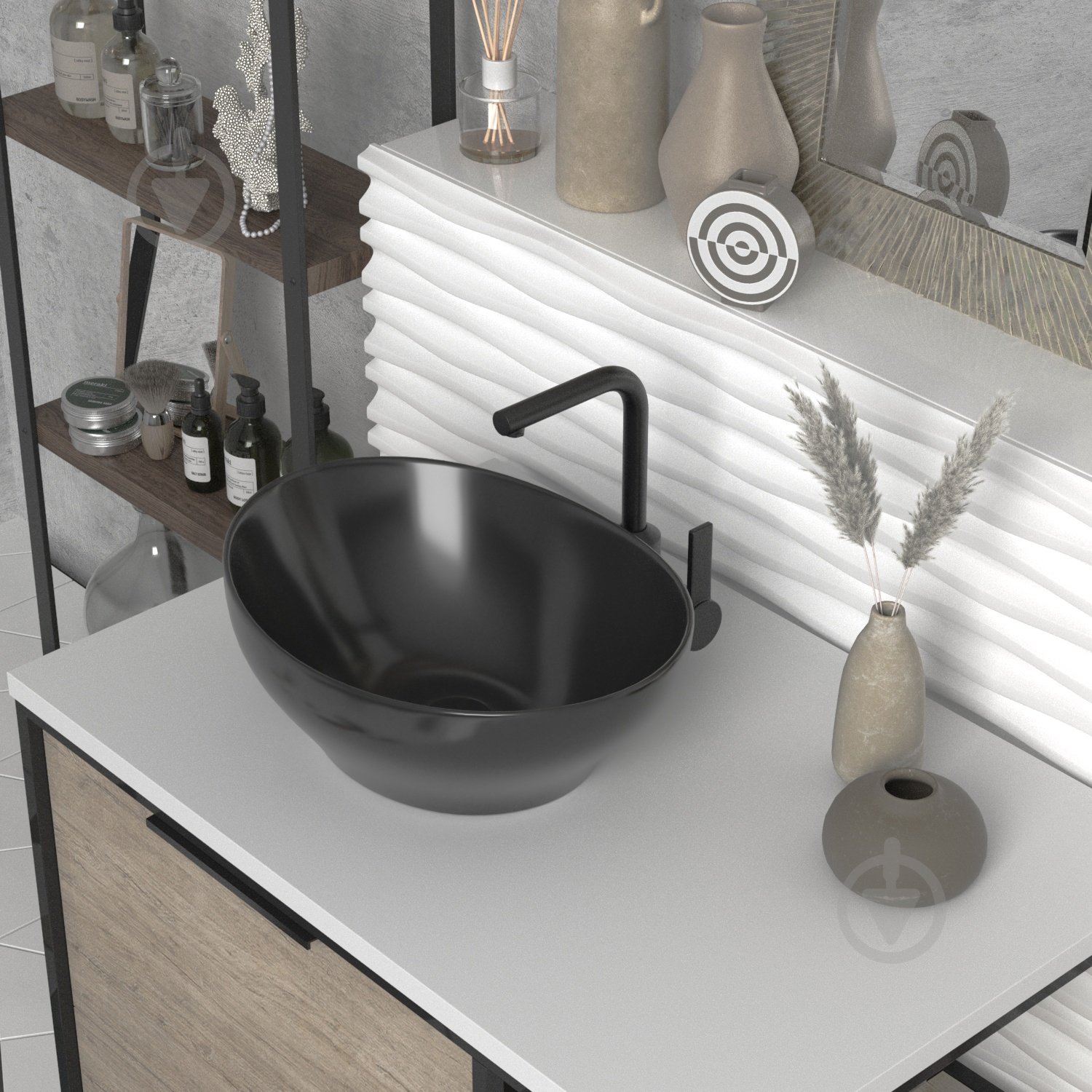 Умивальник Helmken 65241001 3 в 1: овальний 41 см, із сифоном і донним клапаном Сlick-clack, білий матовий - фото 11 Умивальник Helmken 65241001 3 в 1: овальний 41 см, із сифоном і донним клапаном Сlick-clack, білий матовий - фото 11