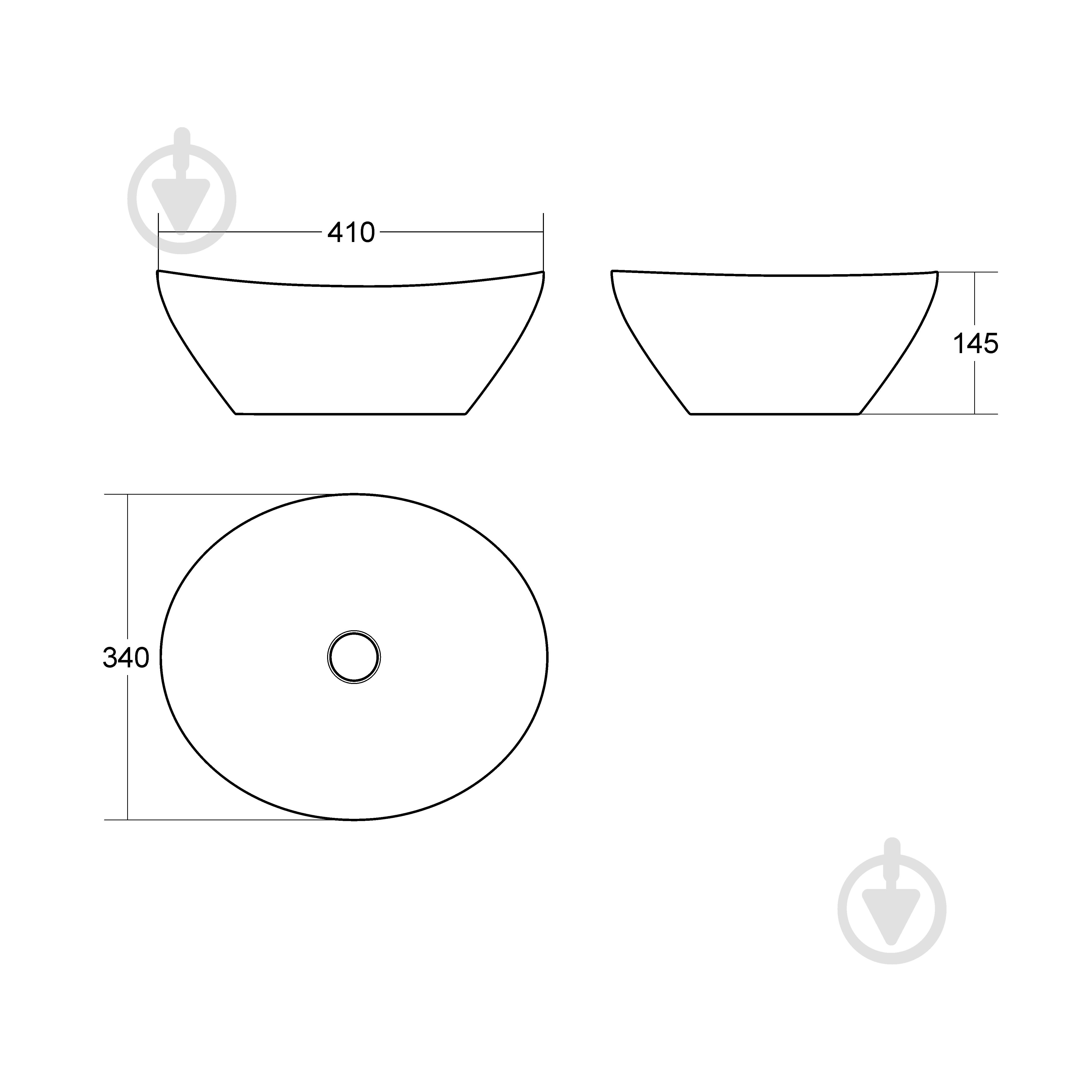Умивальник Helmken 65241001 3 в 1: овальний 41 см, із сифоном і донним клапаном Сlick-clack, білий матовий - фото 5 Умивальник Helmken 65241001 3 в 1: овальний 41 см, із сифоном і донним клапаном Сlick-clack, білий матовий - фото 5