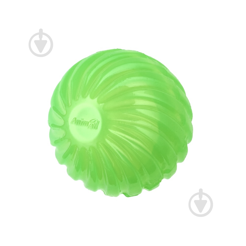 М'яч AnimAll хвиля з пискавкою 65 мм зелений (179863) - фото 1