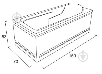 Ванна акриловая VOLLE ALTEA 150х70 см - фото 3