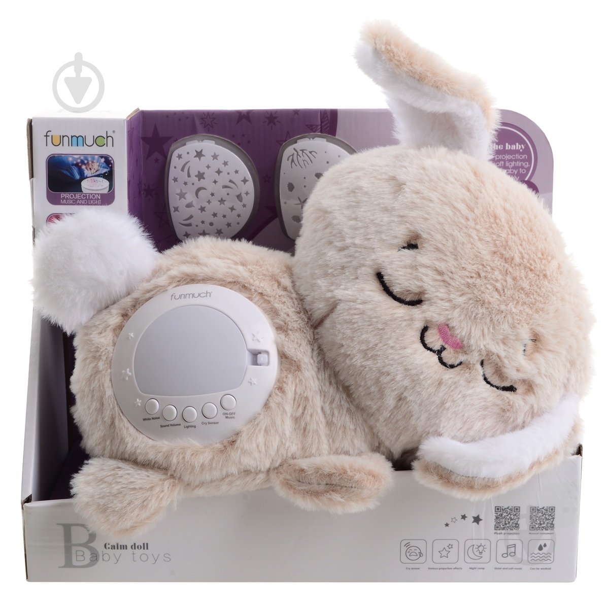 Нічник Funmuch Кролик з датчиком плачу AI та проектором різнокольоровий FM666-65 - фото 1 Нічник Funmuch Кролик з датчиком плачу AI та проектором різнокольоровий FM666-65 - фото 1