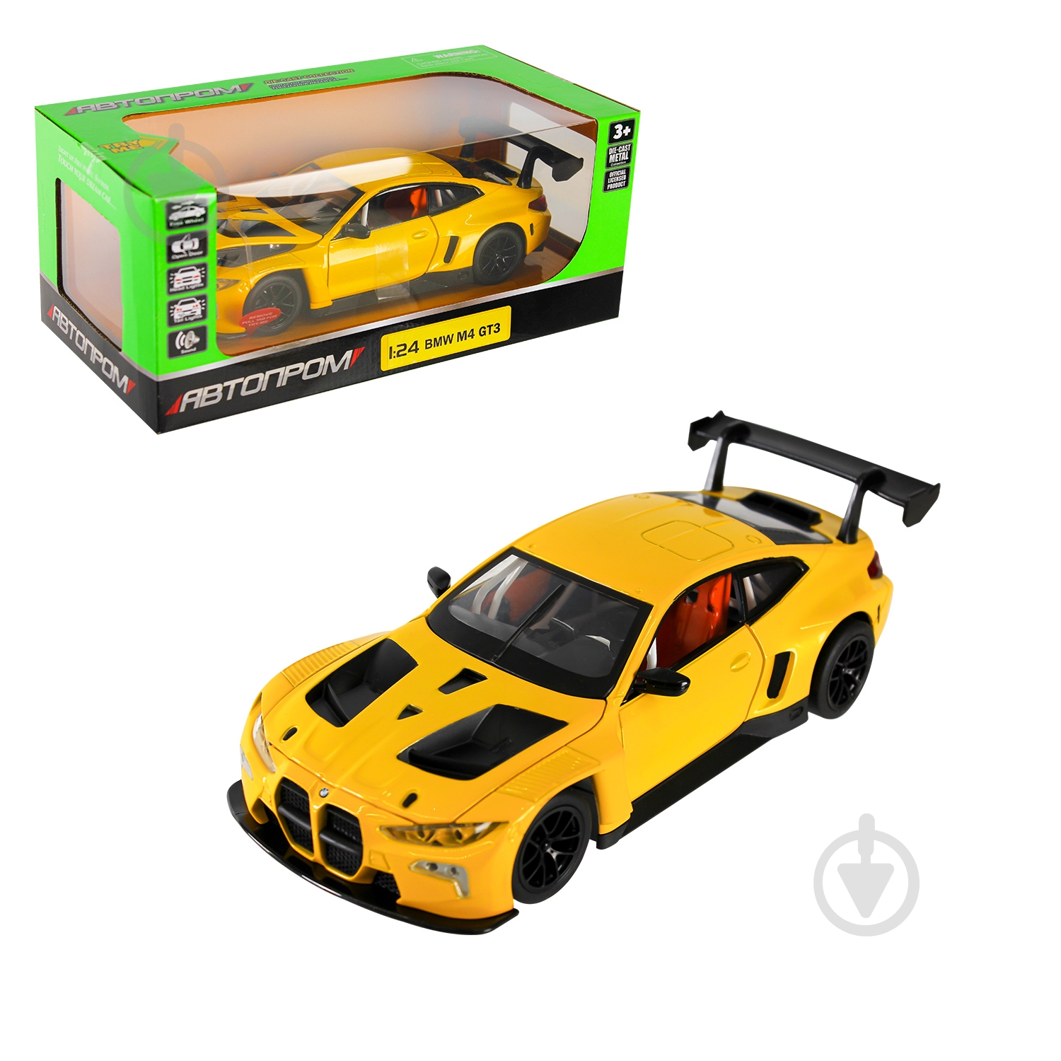 Машинка Автопром 1:24 BMW M4 GT3 68277A - фото 1 Машинка Автопром 1:24 BMW M4 GT3 68277A - фото 1