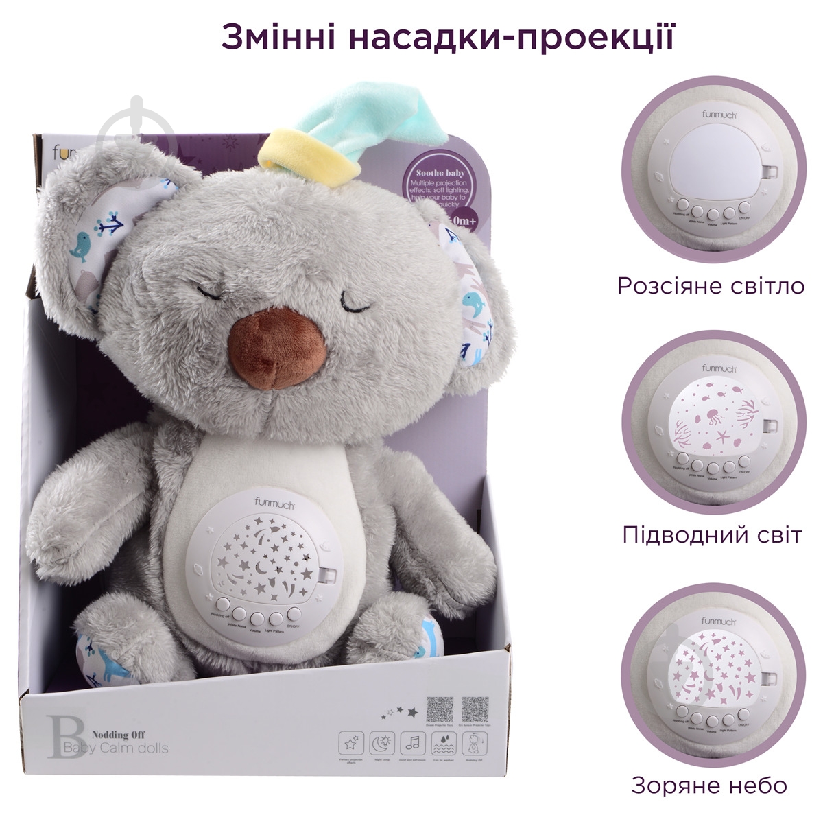 Нічник Funmuch Коала з функцією колисання різнокольоровий FM666-76 - фото 2 Нічник Funmuch Коала з функцією колисання різнокольоровий FM666-76 - фото 2