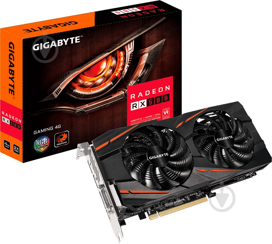 Видеокарта Gigabyte Radeon RX 580 4GB GDDR5 256bit (GV-RX580GAMING-4GD) - фото 6 Видеокарта Gigabyte Radeon RX 580 4GB GDDR5 256bit (GV-RX580GAMING-4GD) - фото 6