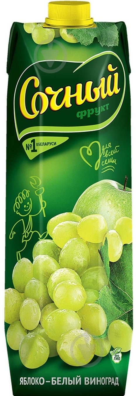 Нектар Сочный Яблоко-виноград белый 1л - фото 1
