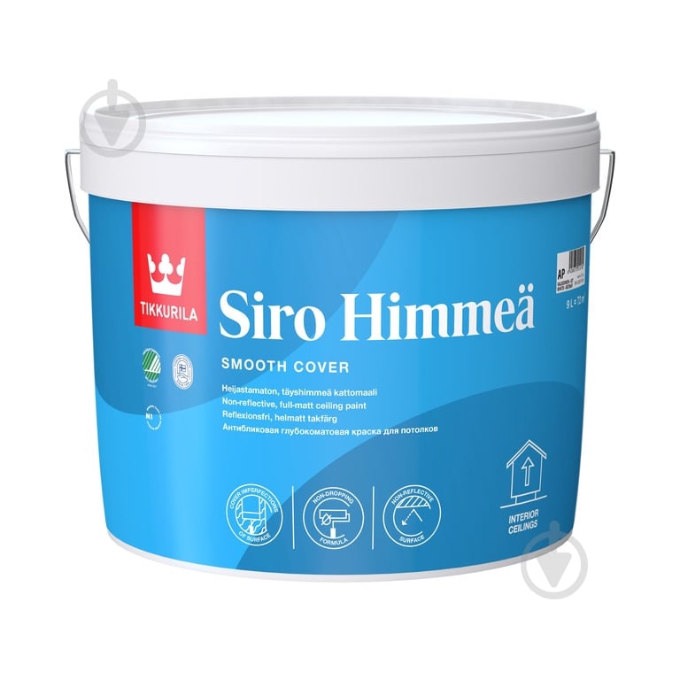Фарба акрилатна водоемульсійна TIKKURILA Siro Himmea глибокий мат білий 9 л 13,4 кг - фото 1