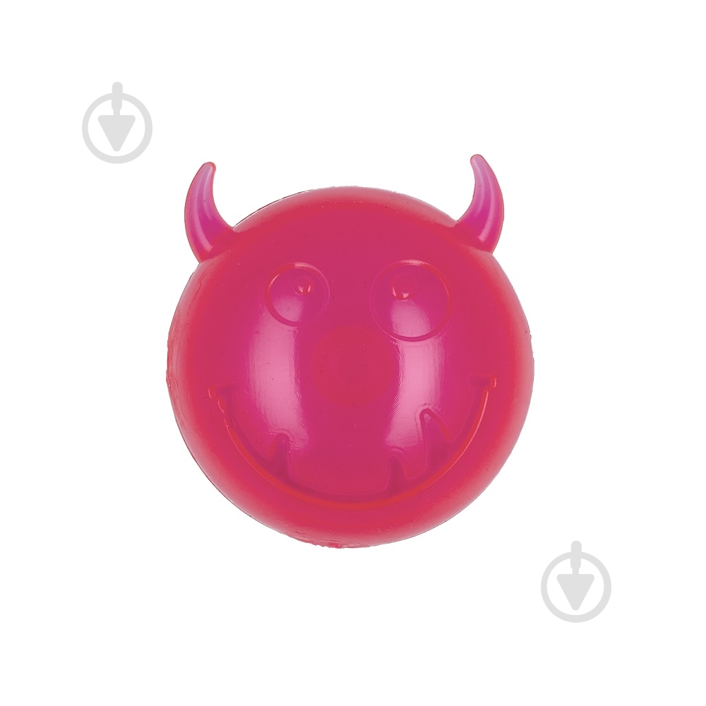 Мяч AnimAll Чертик с пищалкой 65 мм розовый (182675) - фото 1