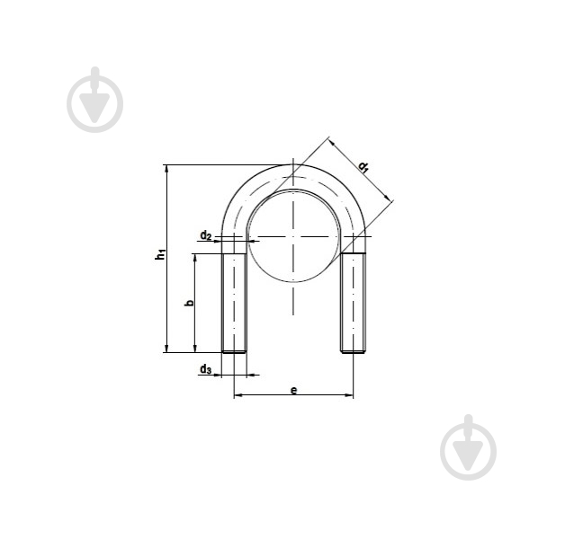 Хомут U-образный 64 М12 57-60,3 мм DIN 3570 A - фото 3