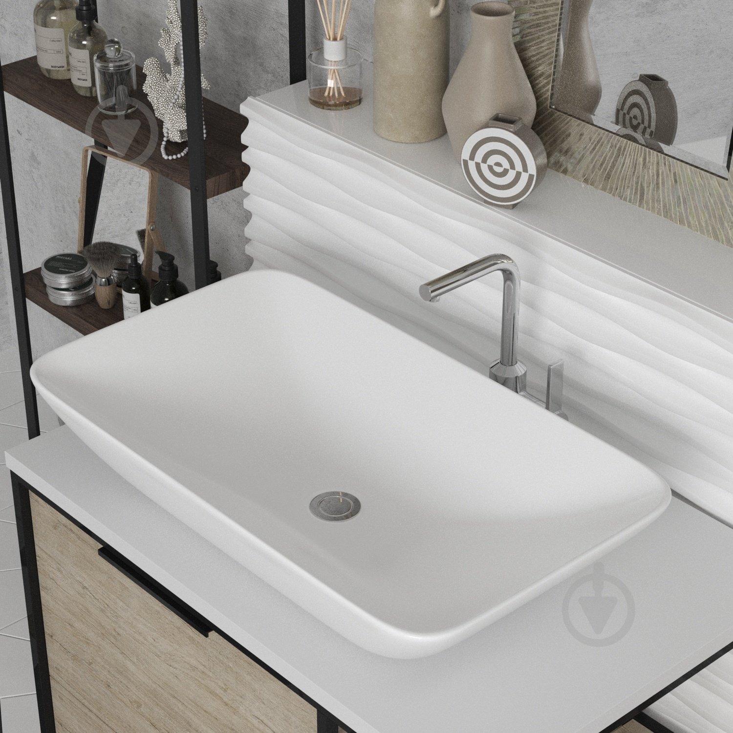 Умивальник Helmken 88670000 прямокутний 70 см, білий - фото 10 Умивальник Helmken 88670000 прямокутний 70 см, білий - фото 10