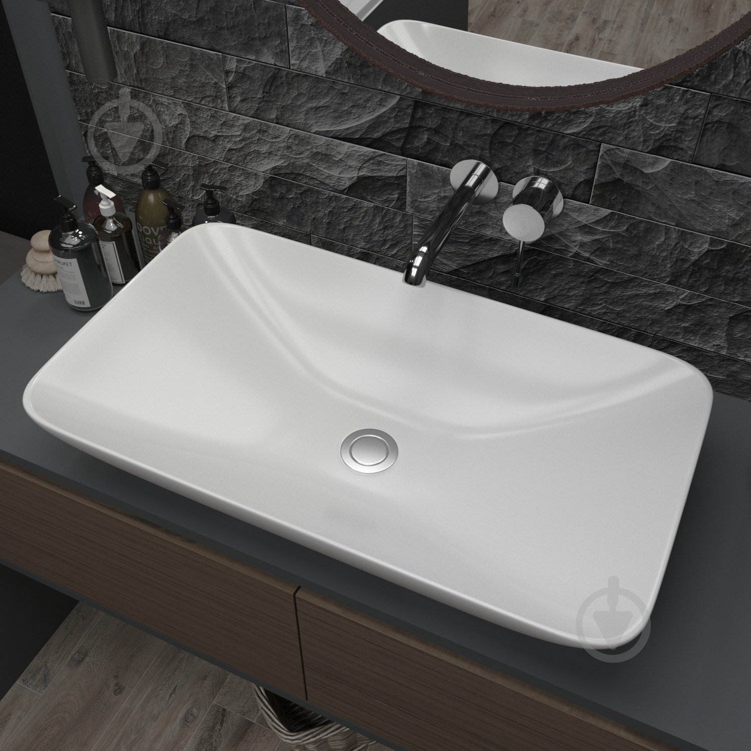 Умивальник Helmken 88670000 прямокутний 70 см, білий - фото 12 Умивальник Helmken 88670000 прямокутний 70 см, білий - фото 12