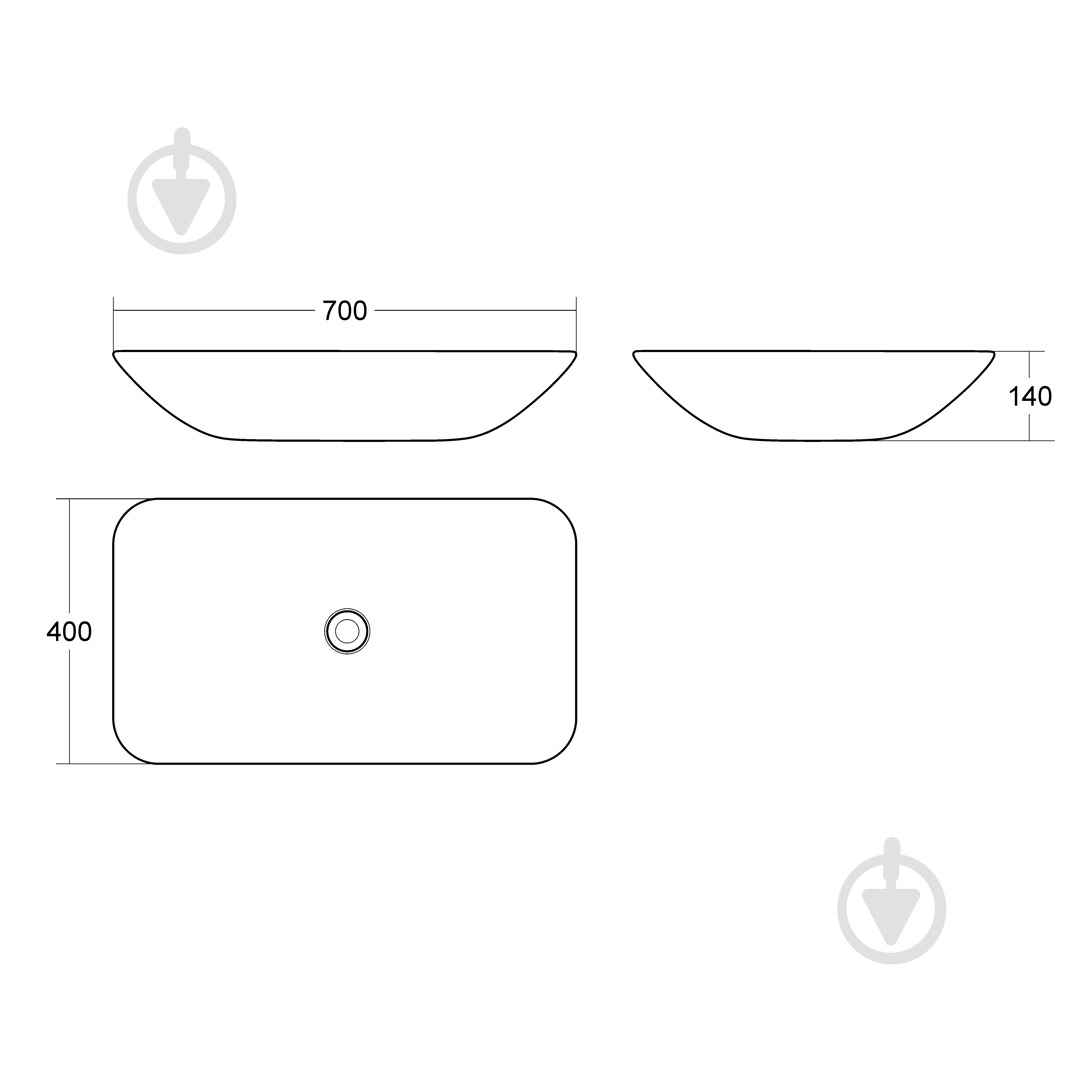 Умивальник Helmken 88670000 прямокутний 70 см, білий - фото 5 Умивальник Helmken 88670000 прямокутний 70 см, білий - фото 5