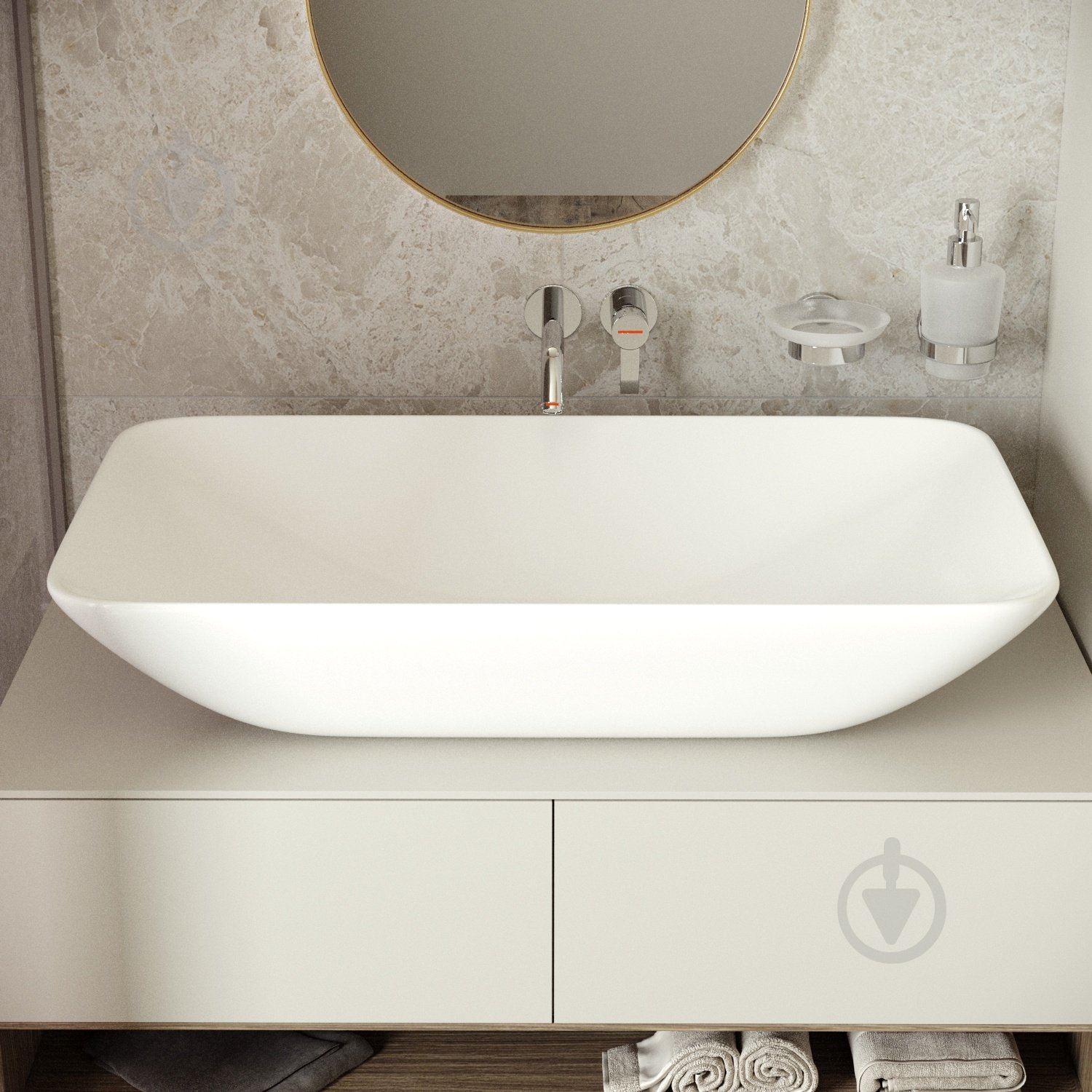 Умивальник Helmken 88670000 прямокутний 70 см, білий - фото 7 Умивальник Helmken 88670000 прямокутний 70 см, білий - фото 7