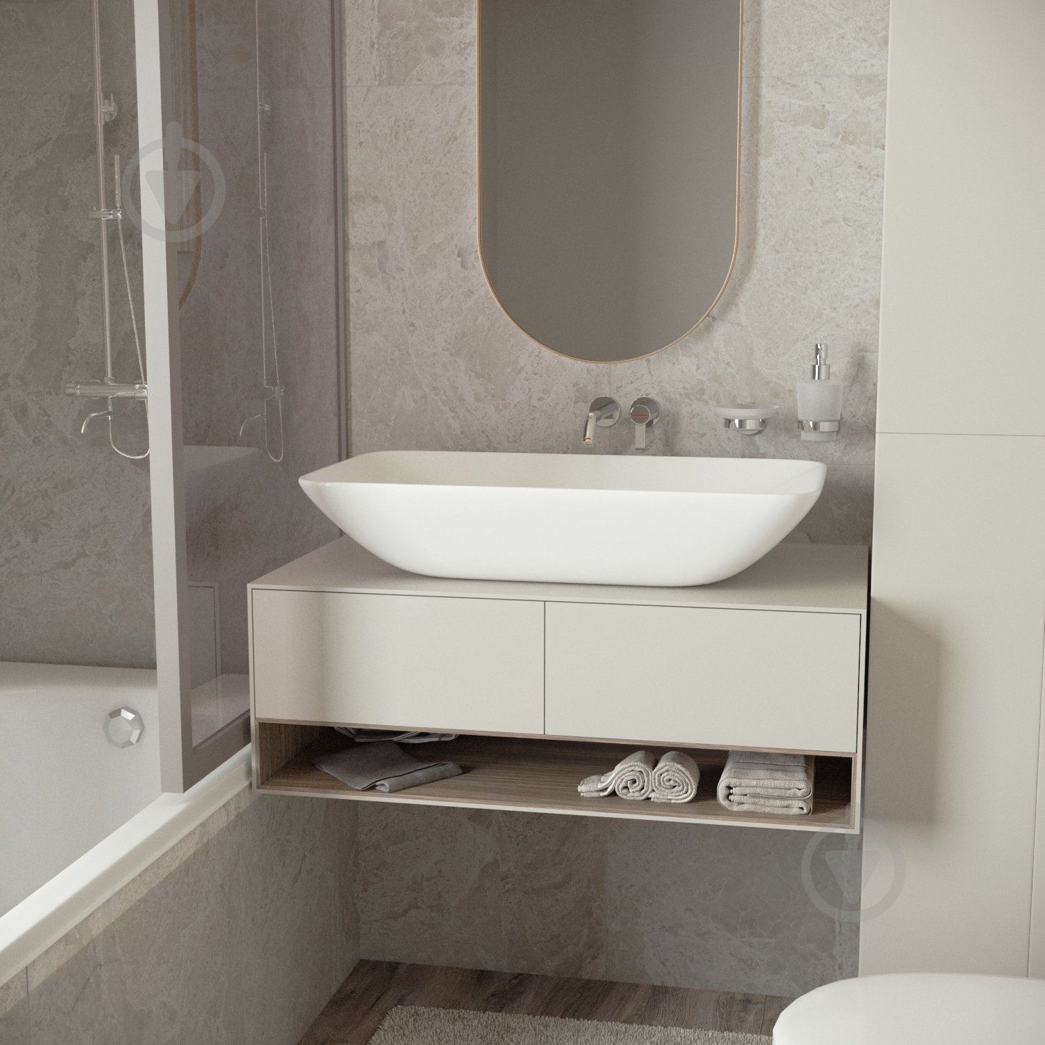 Умивальник Helmken 88670000 прямокутний 70 см, білий - фото 8 Умивальник Helmken 88670000 прямокутний 70 см, білий - фото 8