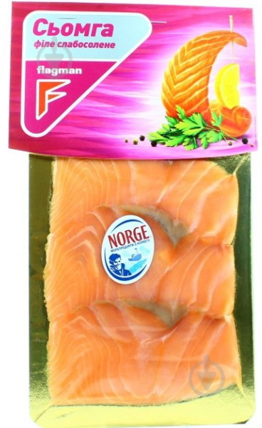 Семга филе Flagman б/ш сл/с в/у 100г - фото 1