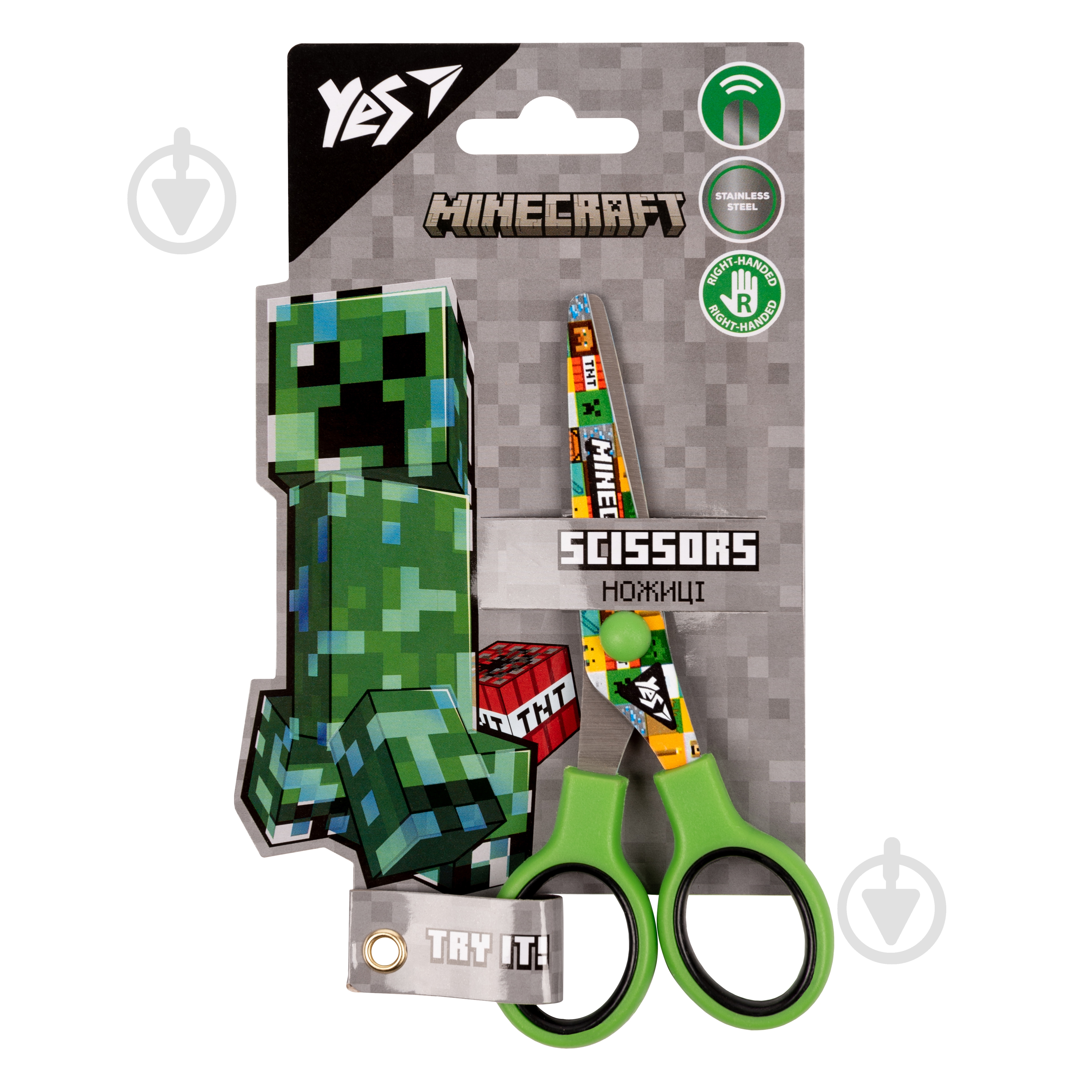 Ножиці Minecraft 13 см з принтом на лезі YES - фото 1