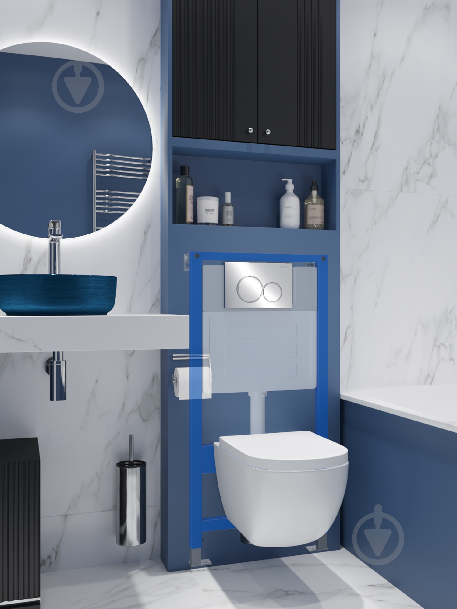 Инсталляция для унитаза Helmken 5 в 1 38097020 с круголой кнопокй (хром) + диспенсер Fresh System + шумоизоляция - фото 13 Инсталляция для унитаза Helmken 5 в 1 38097020 с круголой кнопокй (хром) + диспенсер Fresh System + шумоизоляция - фото 13