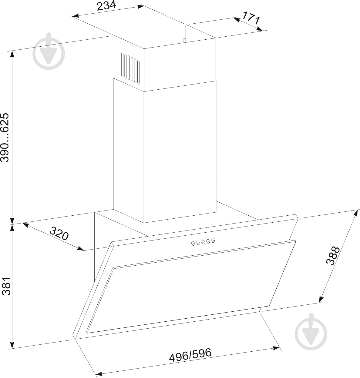Вытяжка Eleyus Lana 700 50 IS+BL - фото 15 Вытяжка Eleyus Lana 700 50 IS+BL - фото 15