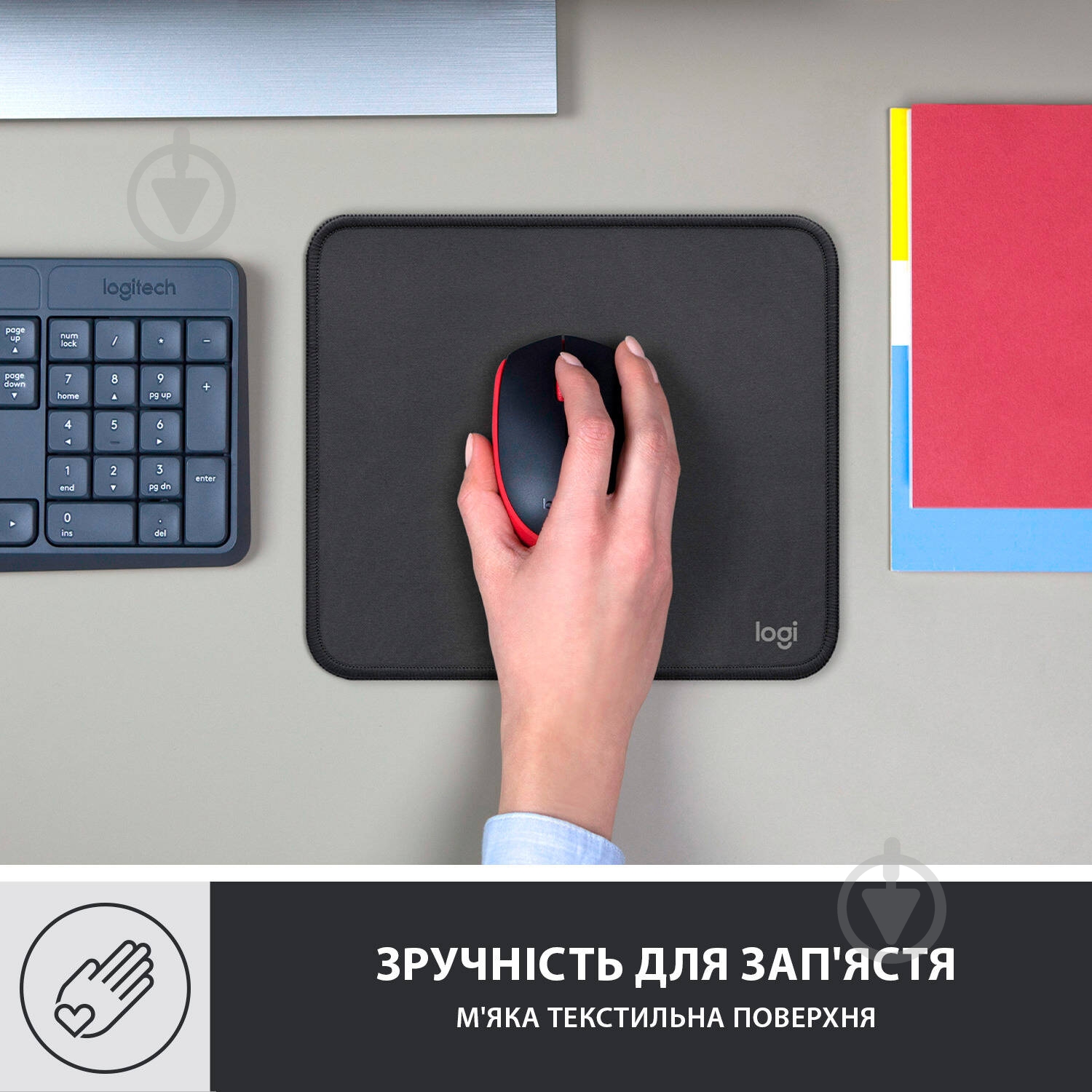 Коврик для мышки Logitech Mouse Pad Studio Series Graphite (956-000049) - фото 6 Коврик для мышки Logitech Mouse Pad Studio Series Graphite (956-000049) - фото 6