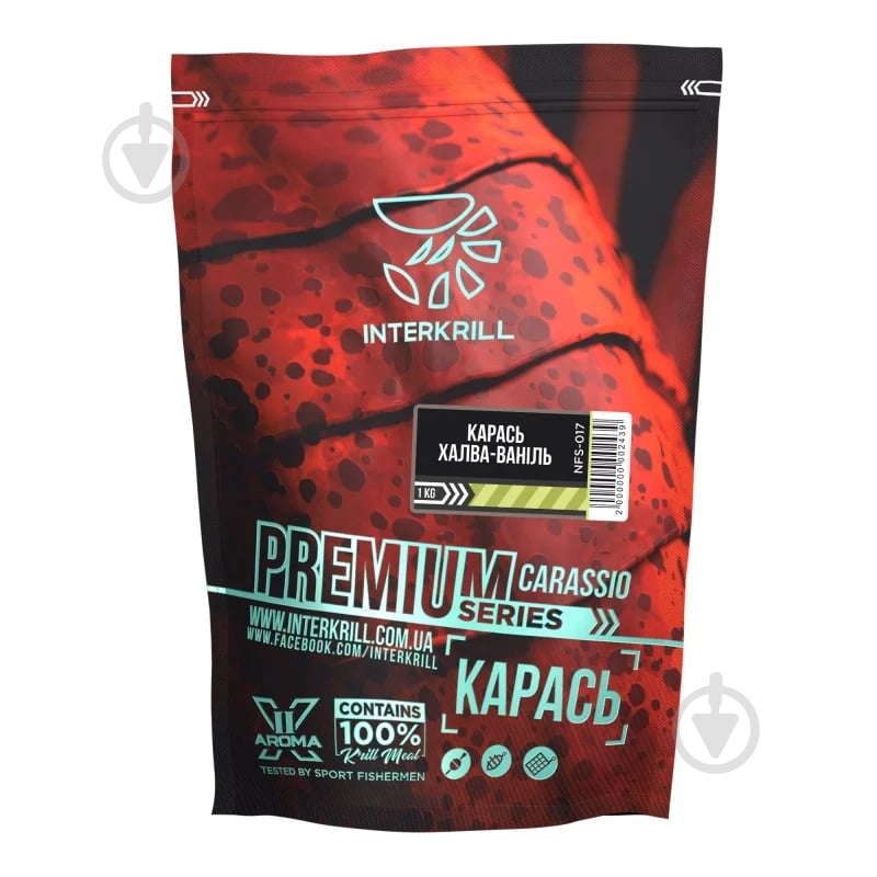 Прикормка INTERKRILL Premium Series Карась халва/ ваниль 1000 г - фото 1