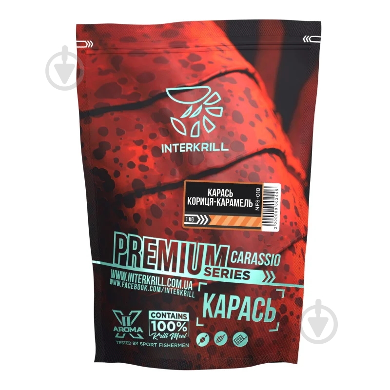 Прикормка INTERKRILL Premium Series Карась кориця/ карамель 1000 г - фото 1