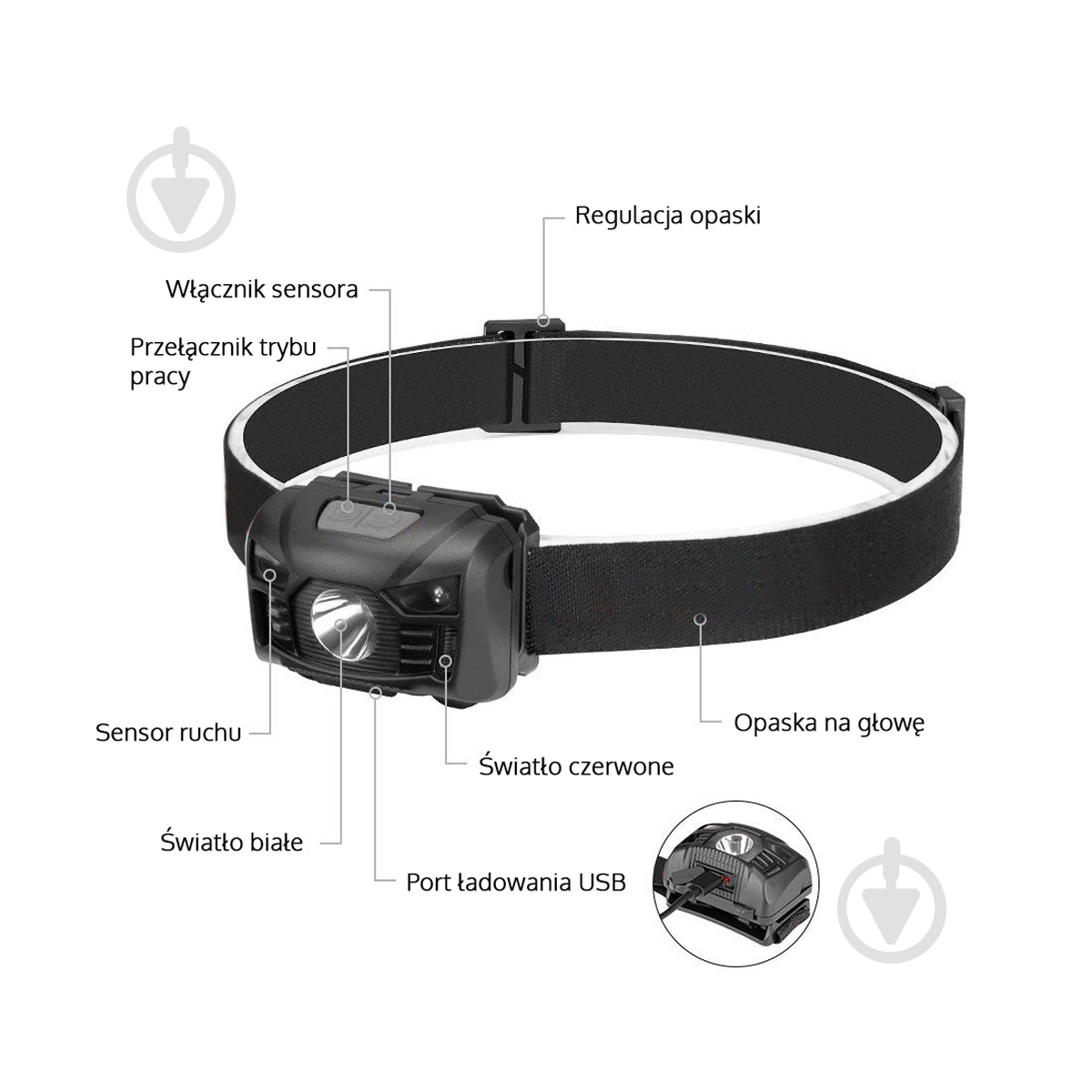 Фонарик на голову Vayox VA0020 - фото 4 Фонарик на голову Vayox VA0020 - фото 4