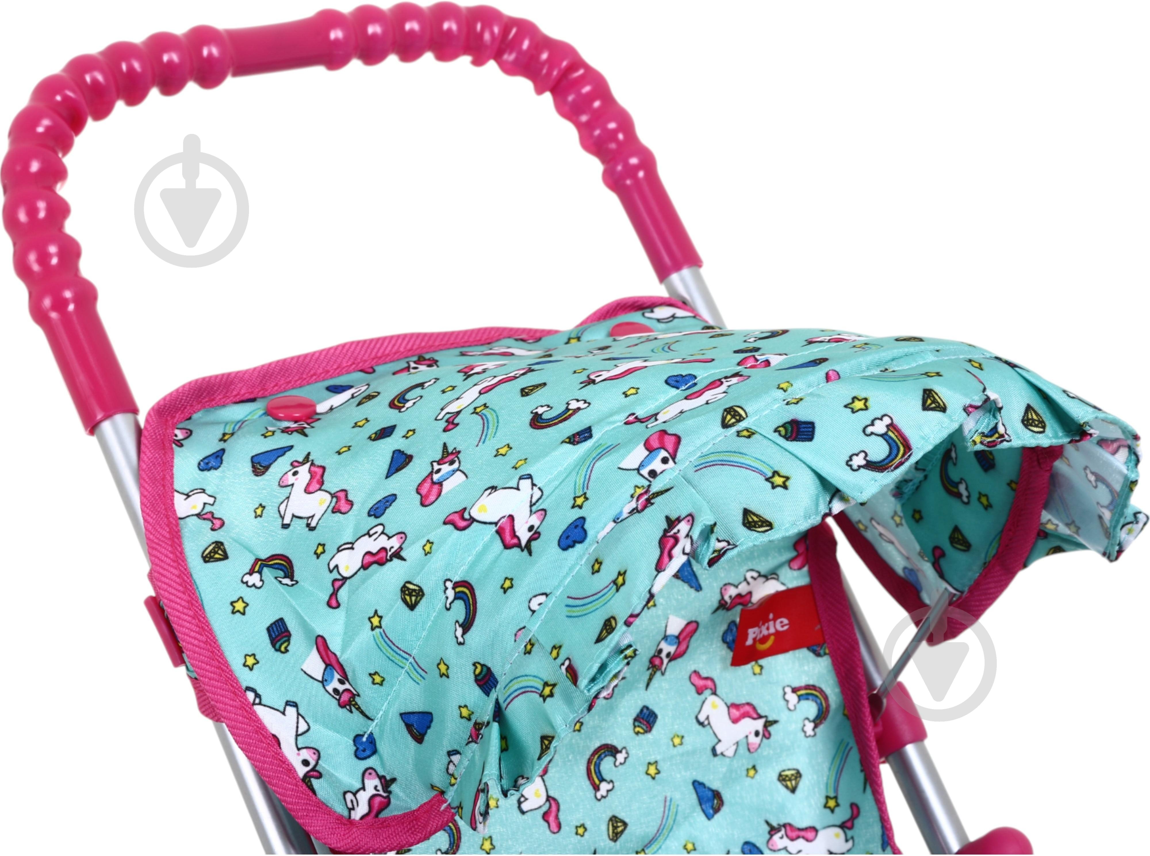 Коляска для ляльок PIXIE Buggy блакитно-рожевий 9318 - фото 5