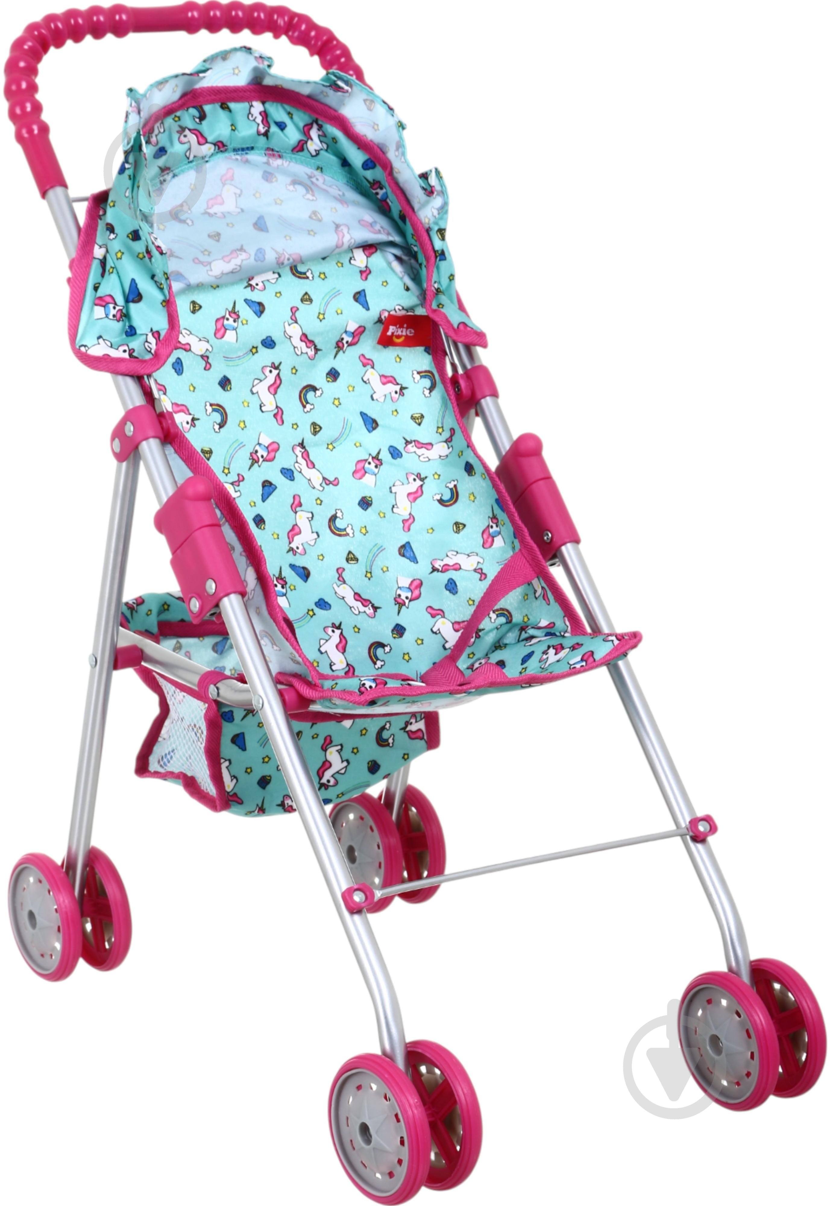 Коляска для ляльок PIXIE Buggy блакитно-рожевий 9318 - фото 2