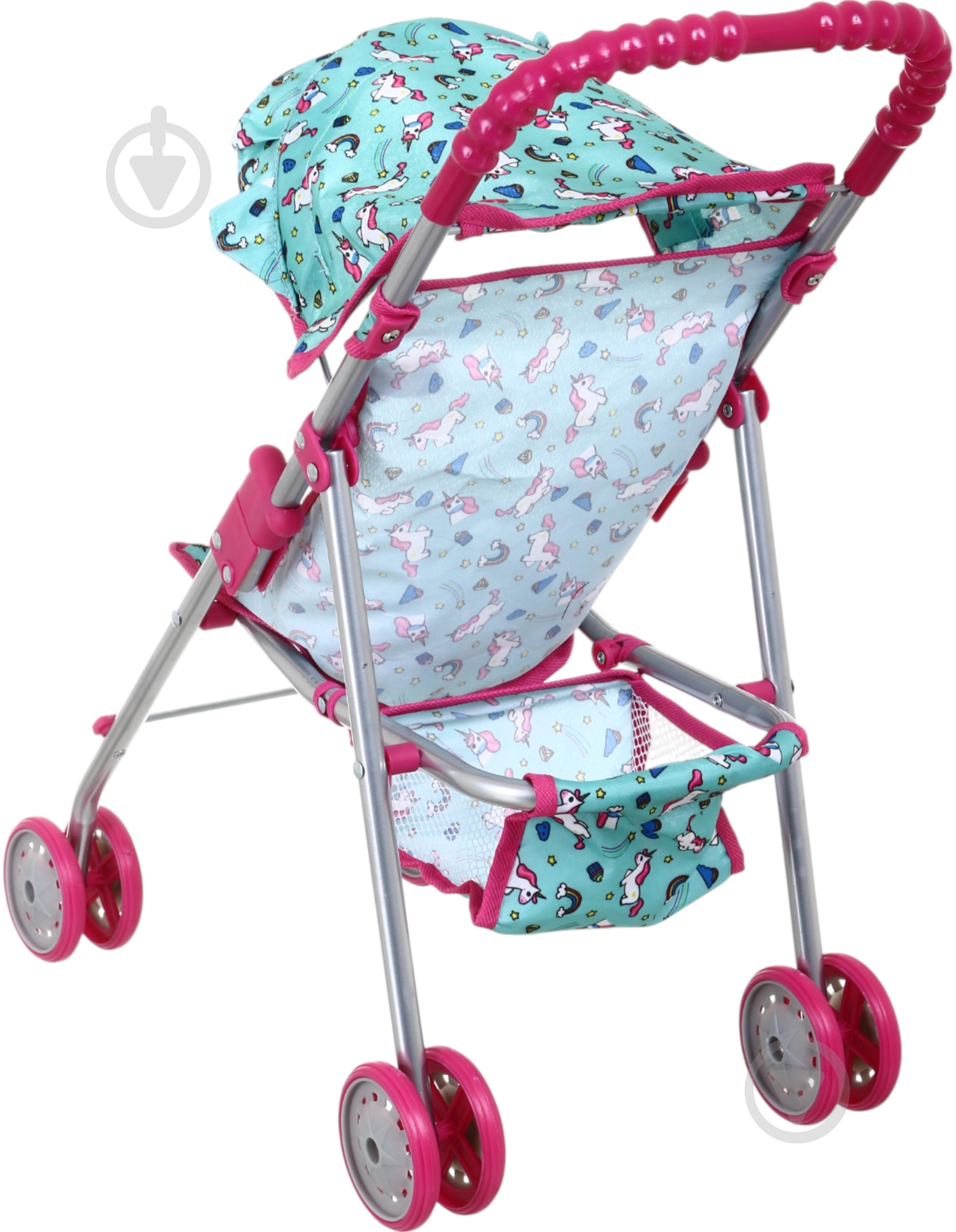 Коляска для ляльок PIXIE Buggy блакитно-рожевий 9318 - фото 3