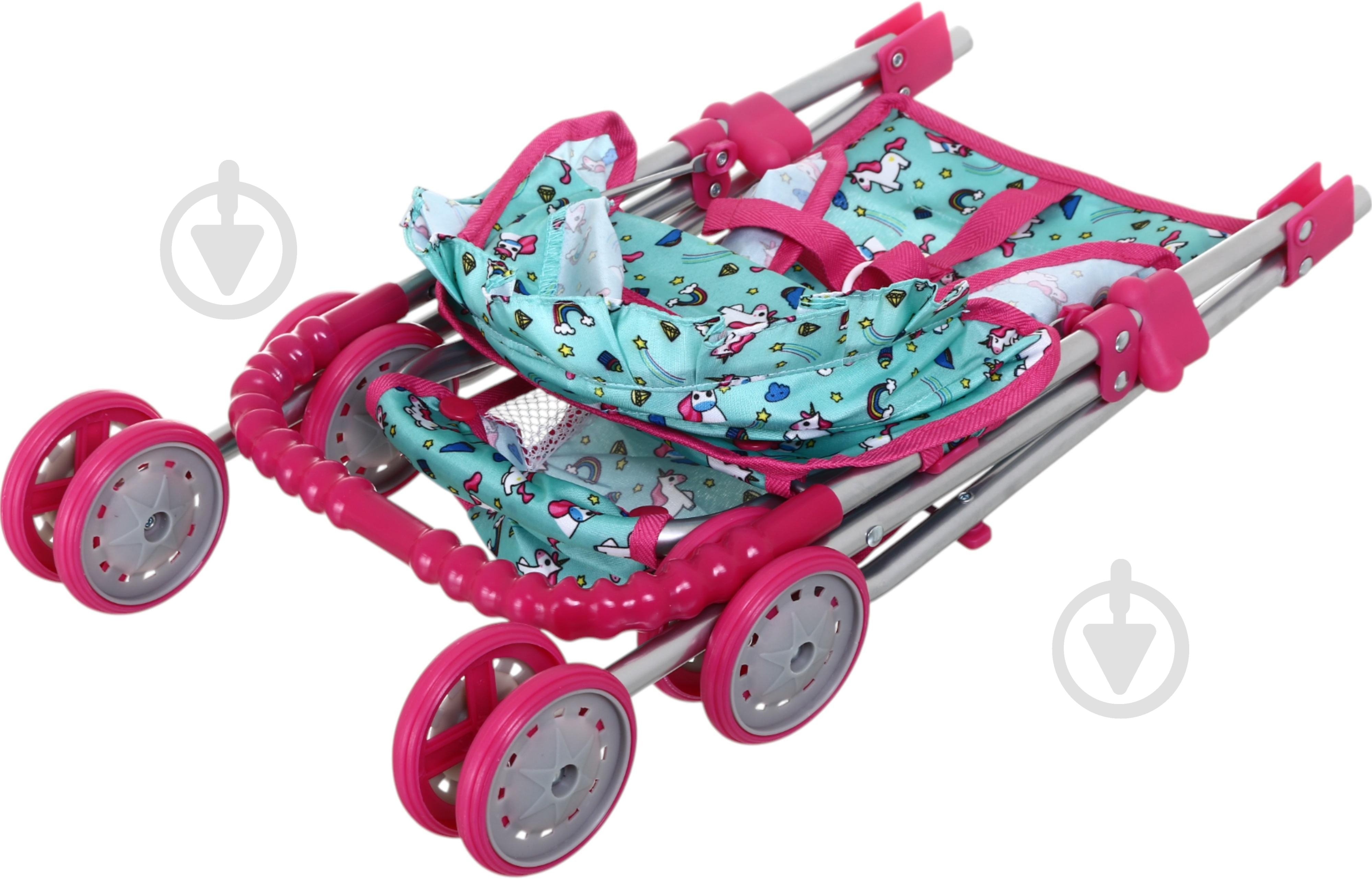 Коляска для ляльок PIXIE Buggy блакитно-рожевий 9318 - фото 8