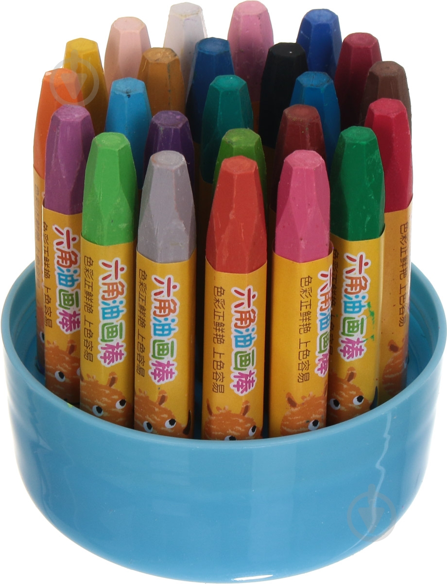 Набор восковых карандашей голубой 24 шт. - фото 3