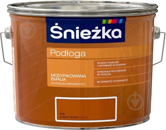 Емаль Sniezka для підлоги Podloga горіх середній глянець 2,5 л - фото 1
