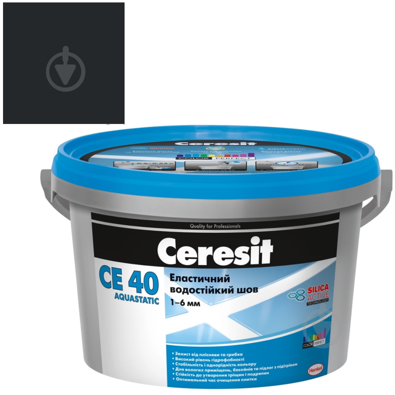 Затірка для плитки Ceresit CE 40 AQUASTATIC №18 5 кг чорний - фото 2