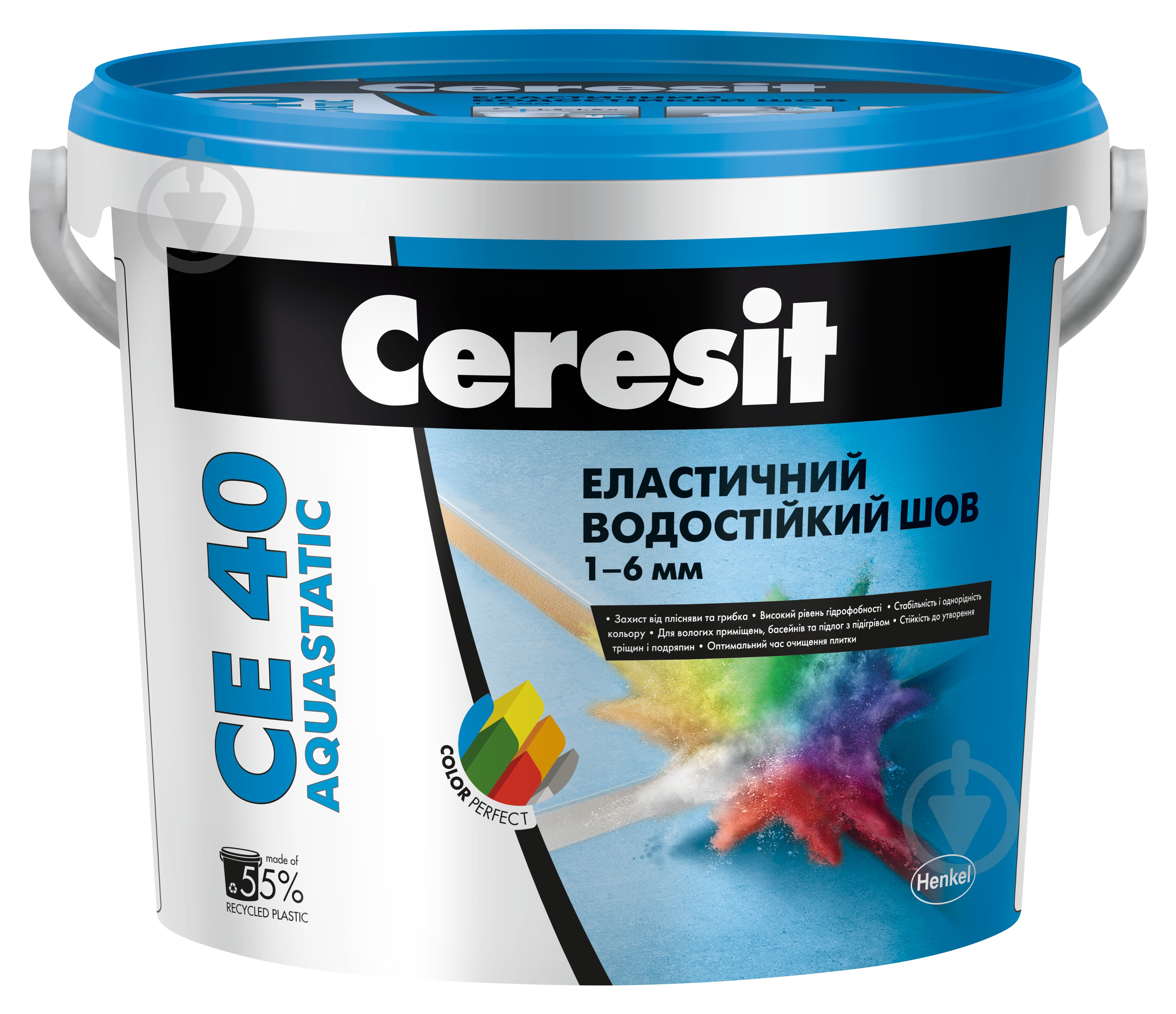 Затірка для плитки Ceresit CE 40 AQUASTATIC №16 5 кг графіт - фото 1