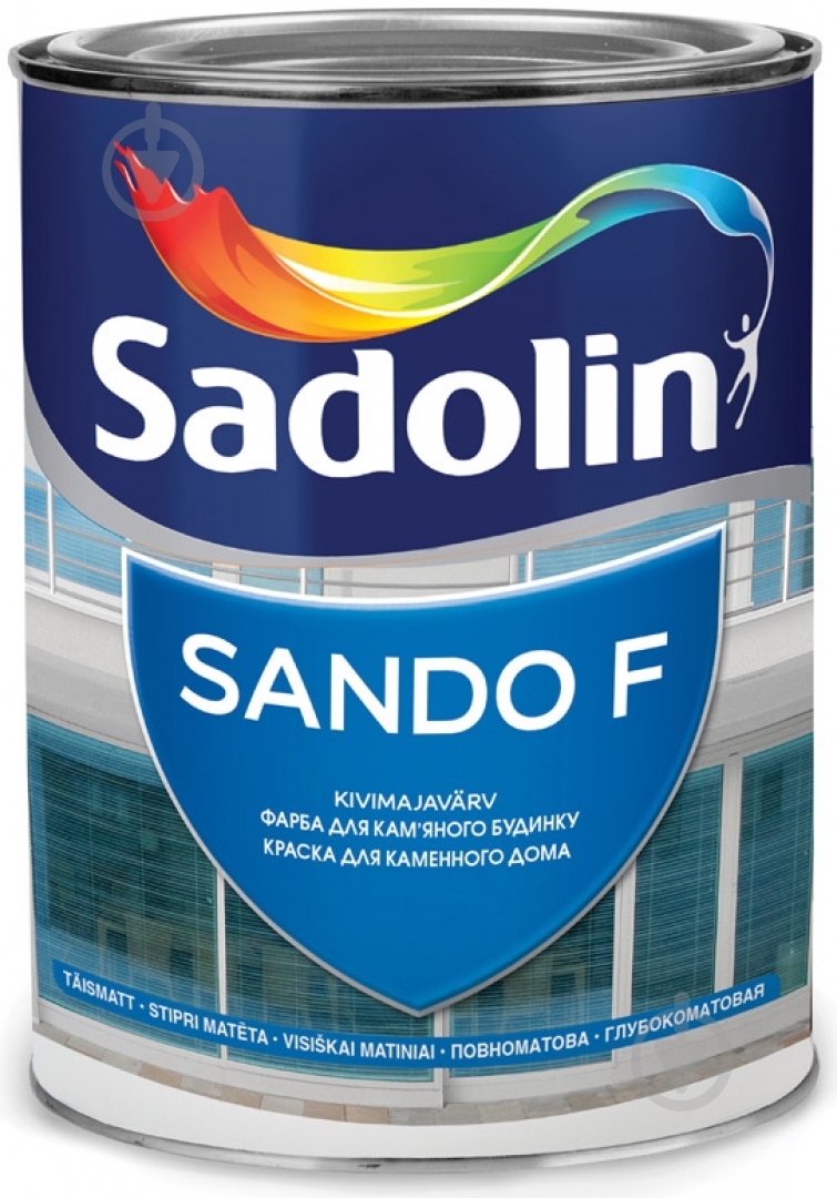 Краска латексная водоэмульсионная Sadolin Sando F глубокий мат белый 1 л - фото 1