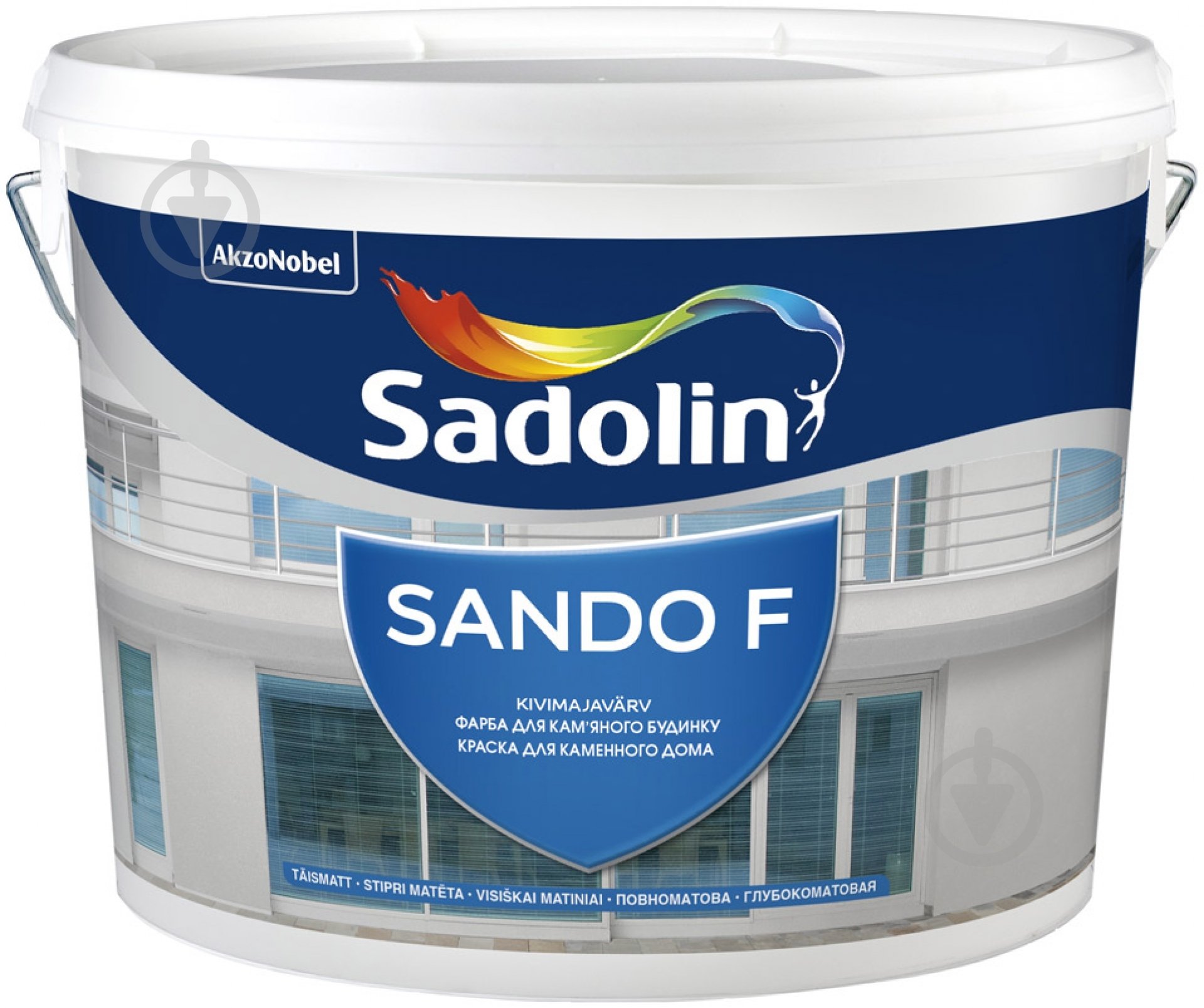 Краска латексная водоэмульсионная Sadolin Sando F BW глубокий мат белый 10 л - фото 1