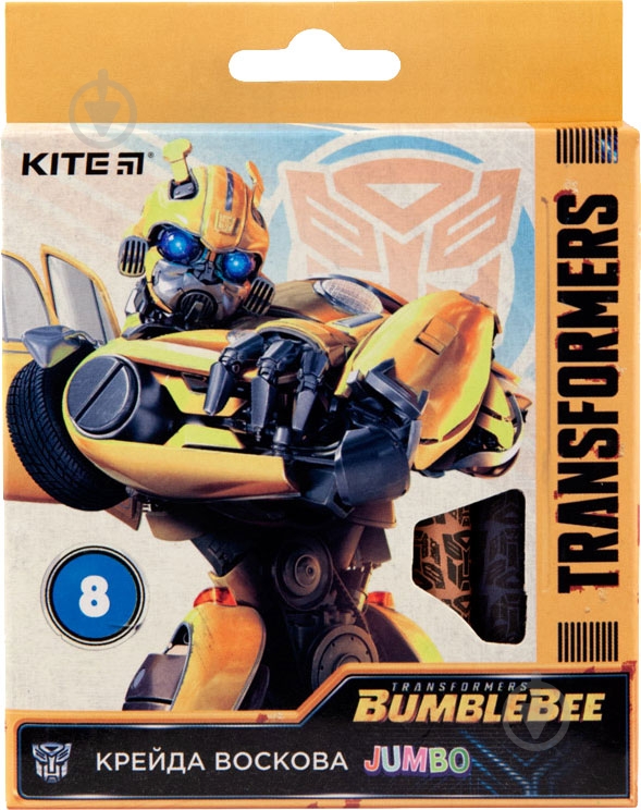 Мел восковый Jumbo Transformers BumbleBee 8 цветов KITE - фото 1