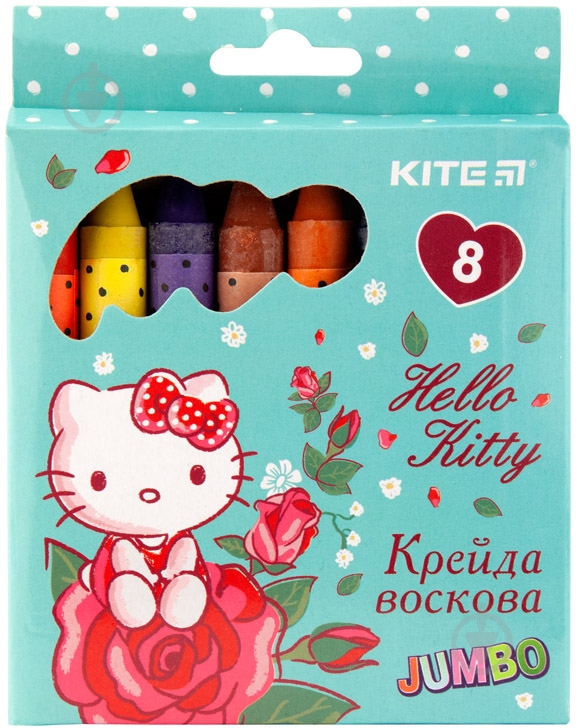 Мел восковый Jumbo Hello Kitty 8 цветов KITE - фото 1